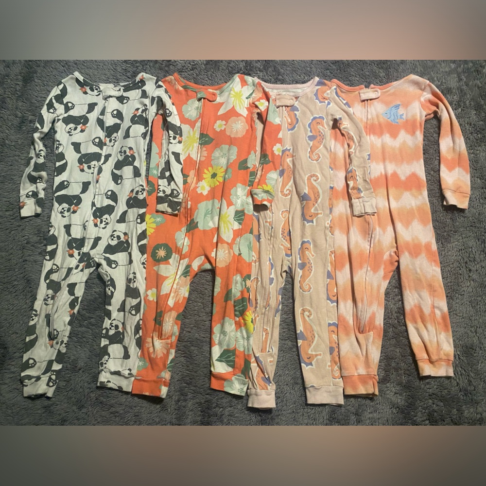 2t girls romper pajamas
